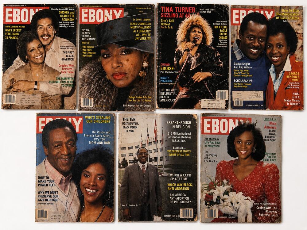 Ebony Magazine Lot of 7 1982-1989 Tina Turner Smokey Robinson Gladys Knight